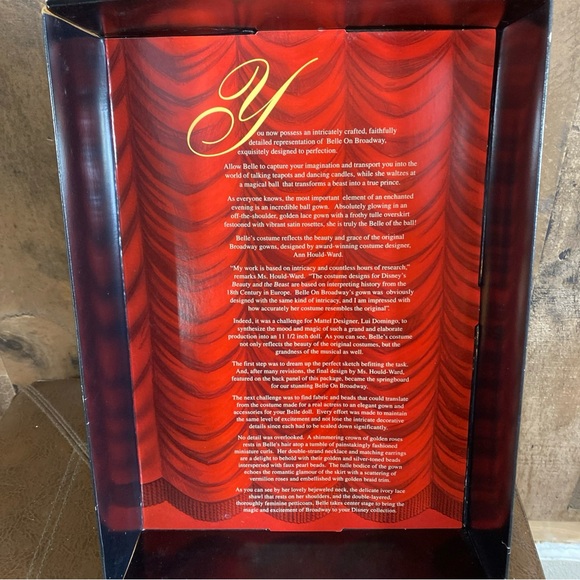 Beauty & Beast on Broadway Belle 19844 Disney & Doll 1998 Barbie Vintage New - Picture 9 of 16